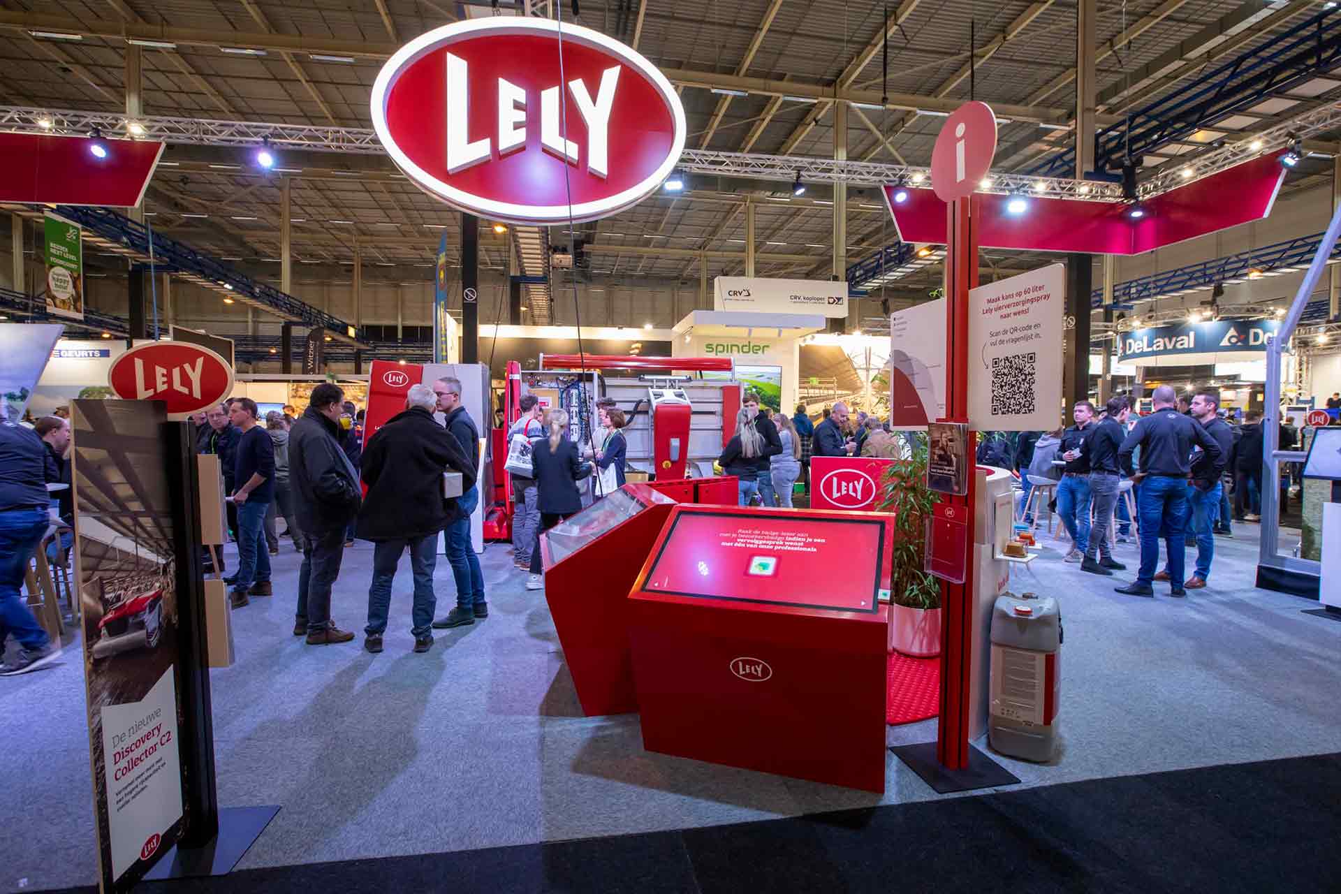 De drukke en innovatieve beursstand van Lely, een voorbeeld van de wereldwijde groei die Compass RM ondersteunt met een toekomstbestendige IT-infrastructuur en naadloze systeemintegraties
